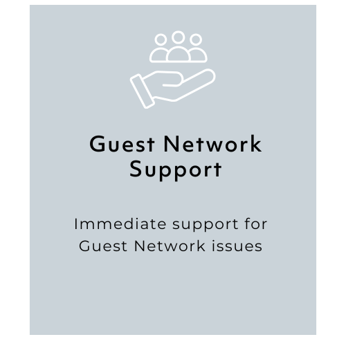 icon showing a hand holding people for the Feature Guest Network Support - immediate support for guest network issues