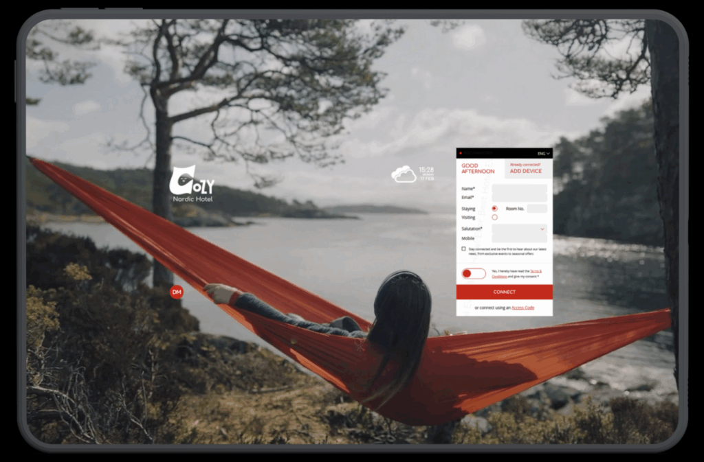 table with the ui for Guest Wi-Fi portal for hotels