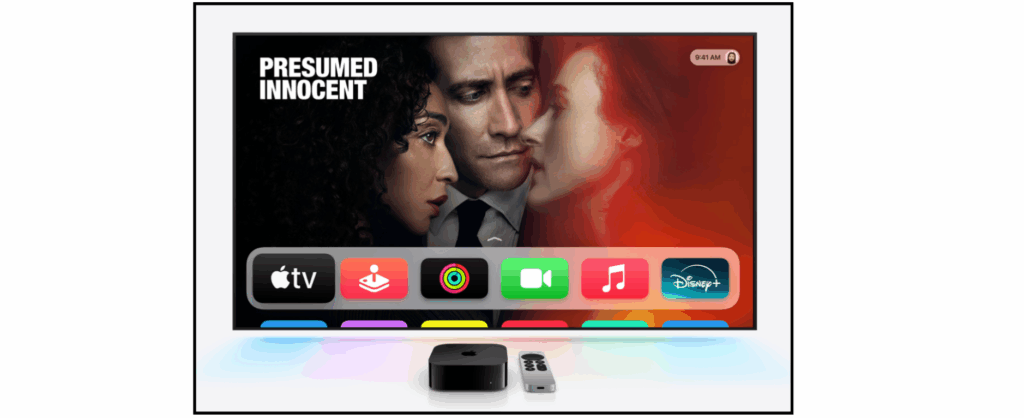 a tv showing streaming and appletv